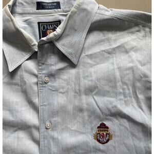 CHAPS Ralph Lauren LS Button Down Light Blue Shirt with Crest‎ SZ LG 90s